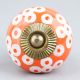 Orange Ceramic Floral Dresser Knob