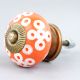 Orange Ceramic Floral Dresser Knob