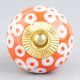 Orange Ceramic Floral Dresser Knob