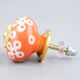 Orange Ceramic Floral Dresser Knob