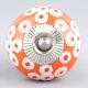 Orange Ceramic Floral Dresser Knob