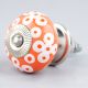 Orange Ceramic Floral Dresser Knob