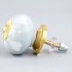 Grey Floral Ceramic Knob