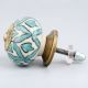 Sea Green Flower Ceramic Knob