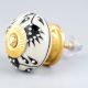 Cream Black Leaf Ceramic Knob