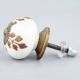 Brown Leaf Cut Flower Etched Ceramic Drawer Knob