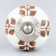 Brown Leaf Cut Flower Etched Ceramic Drawer Knob