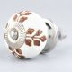Brown Leaf Cut Flower Etched Ceramic Drawer Knob
