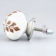 Brown Leaf Cut Flower Etched Ceramic Drawer Knob