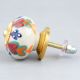 Orange Flower Ceramic Floral Cabinet Knob Online