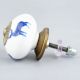 Blue Standing Rein Deer Pattern Ceramic Dresser Knob