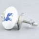 Blue Standing Rein Deer Pattern Ceramic Dresser Knob