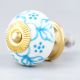 Turquoise Floral Knob