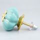Turquoise Golden Line Medium Ceramic Melon Knob Online