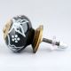 Black Ceramic Floral Drawer Knobs