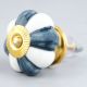 Grey And White Ceramic Melon Drawer Knob
