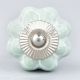 Sage Green Flower Medium Ceramic Melon Cabinet Knob