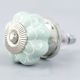 Sage Green Flower Medium Ceramic Melon Cabinet Knob