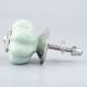Sage Green Flower Medium Ceramic Melon Cabinet Knob