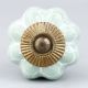 Sage Green Flower Medium Ceramic Melon Cabinet Knob