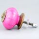 Solid Dark Neon Pink Ceramic Drawer Knob