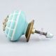 Sea Green Spider Net Etched  Ceramic Drawer Knobs