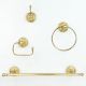 Bronze Brass Floral Base Bathroom Hardware Accessories Set of 4