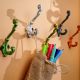 6 Pieces Multicolor Double Prong Iron Decorative Wall Hooks