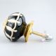 Black Floral Ceramic Cabinet Knob
