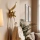 Handmade Antique Golden Fox Design Aluminium Wall Hook