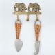 Golden Brass Two Elephant Wall Hook