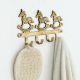 Vintage Brass Rocking Horse Wall Hook Rack | 4-Hook Decorative Key & Towel Holder