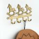 Vintage Brass Rocking Horse Wall Hook Rack | 4-Hook Decorative Key & Towel Holder