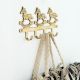 Vintage Brass Rocking Horse Wall Hook Rack | 4-Hook Decorative Key & Towel Holder