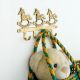 Vintage Brass Rocking Horse Wall Hook Rack | 4-Hook Decorative Key & Towel Holder
