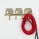 Golden Brass Three Elephant Wall Hook