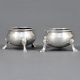 Pair of Silver Salt Cellars with Glass Liners by Edward Emes & William Barnard