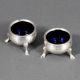 Pair of Silver Salt Cellars with Glass Liners by Edward Emes & William Barnard