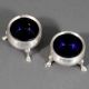 Pair of Silver Salt Cellars with Glass Liners by Edward Emes & William Barnard
