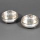 Round Silver Salt Cellar with Beaded Border in Pair