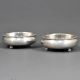Round Silver Salt Cellar with Beaded Border in Pair