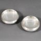 Round Silver Salt Cellar with Beaded Border in Pair