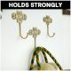 3 Pieces Single Brass Flower Wall Mounted Hook In Antique Finish