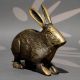 Handcrafted Brass Rabbit Sculpture Antique Finish