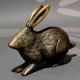 Handcrafted Brass Rabbit Sculpture Antique Finish