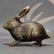 Handcrafted Brass Rabbit Sculpture Antique Finish