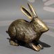 Handcrafted Brass Rabbit Sculpture Antique Finish
