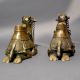 Handcrafted Vintage Brass Camel Statues Pair