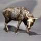 Textured Brass Grazing Cow Handcrafted Sculpture