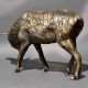 Textured Brass Grazing Cow Handcrafted Sculpture